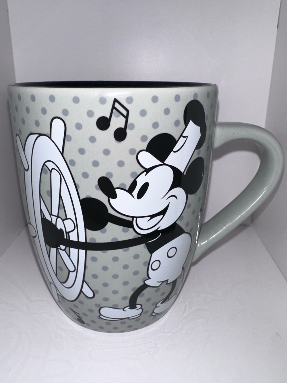 Disney Gray and Black Classic steamboat Willie Ceramic Mug
